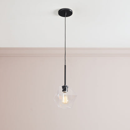 Talvior Faceted Pendant Light – Adjustable Glass Light Fixture