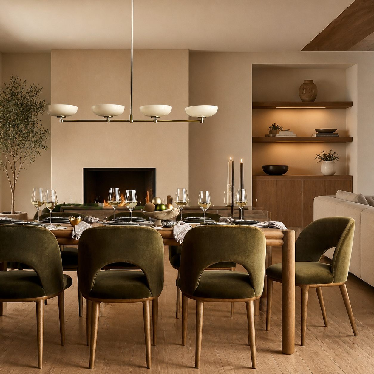 Vega Glas-Kronleuchter im Mid-Century-Modern-Stil mit Glasschirmen für Esszimmer und Kücheninsel