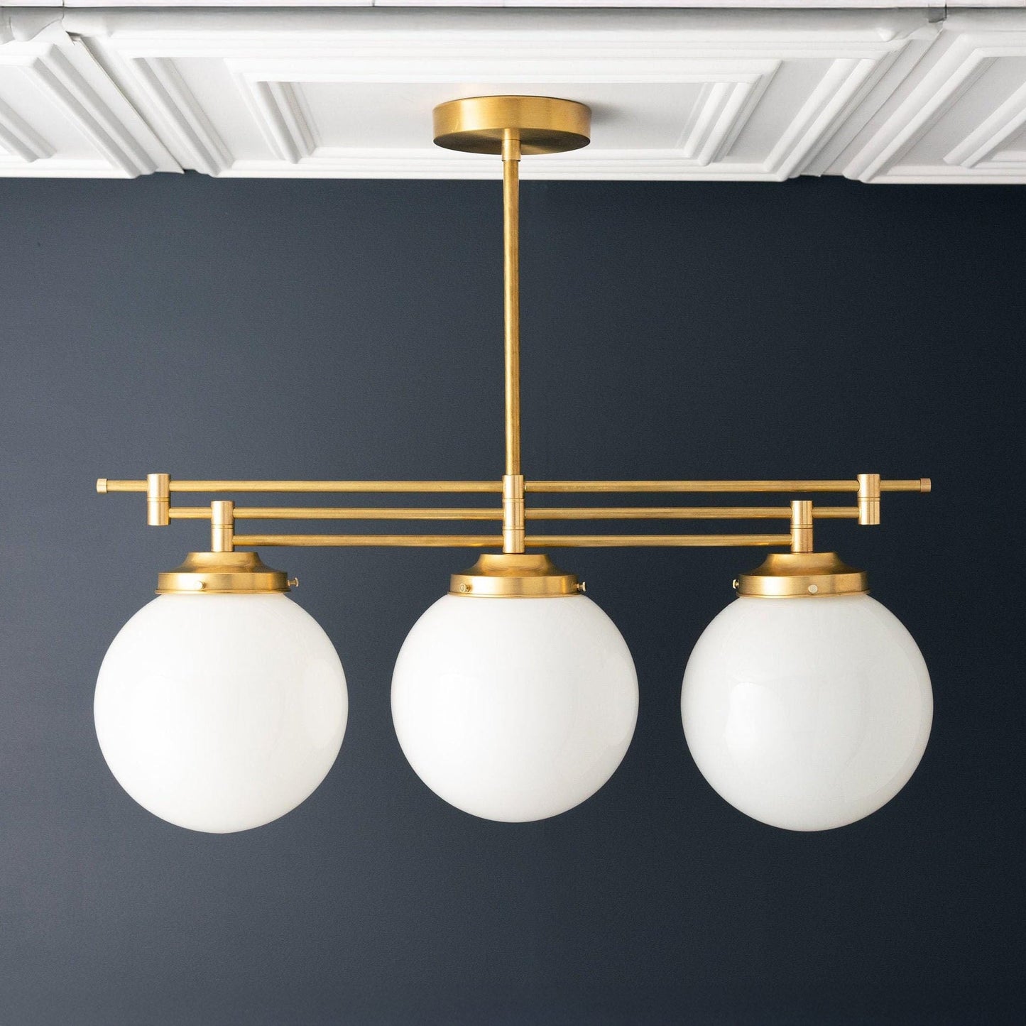 Glorica Glass Frosted Globe Pendant Light - Art Deco Hanging Light for Home