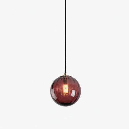 Lunorie Iron Metal Glass Globe Pendant Light – Sculpted Adjustable Pendant for Dining Spaces