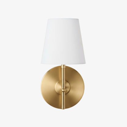 Ornato Retro Modern Wall Sconce with Linen Shade and Curved Arm for Accent and Task Lighting
