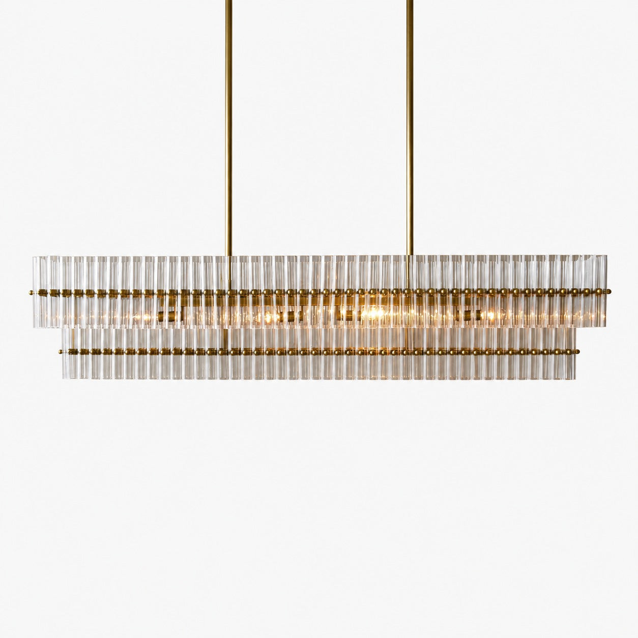 Lumora Kristall-Pendelleuchte – Elegantes Trommelmessing und geschliffenes Glas