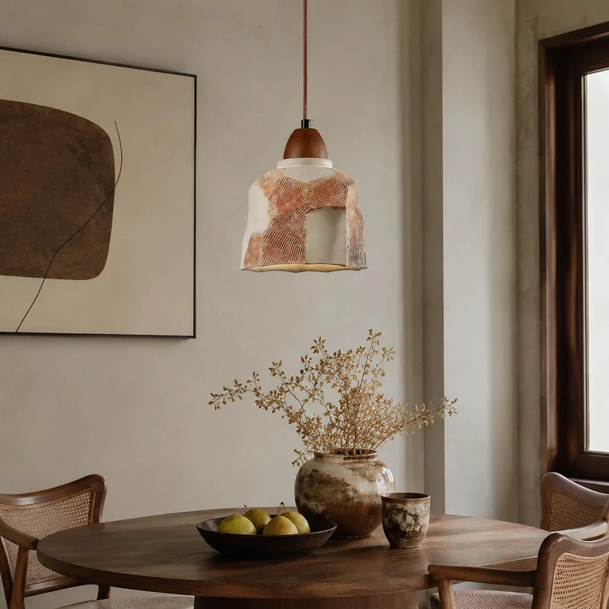 Warm dining room installation scene