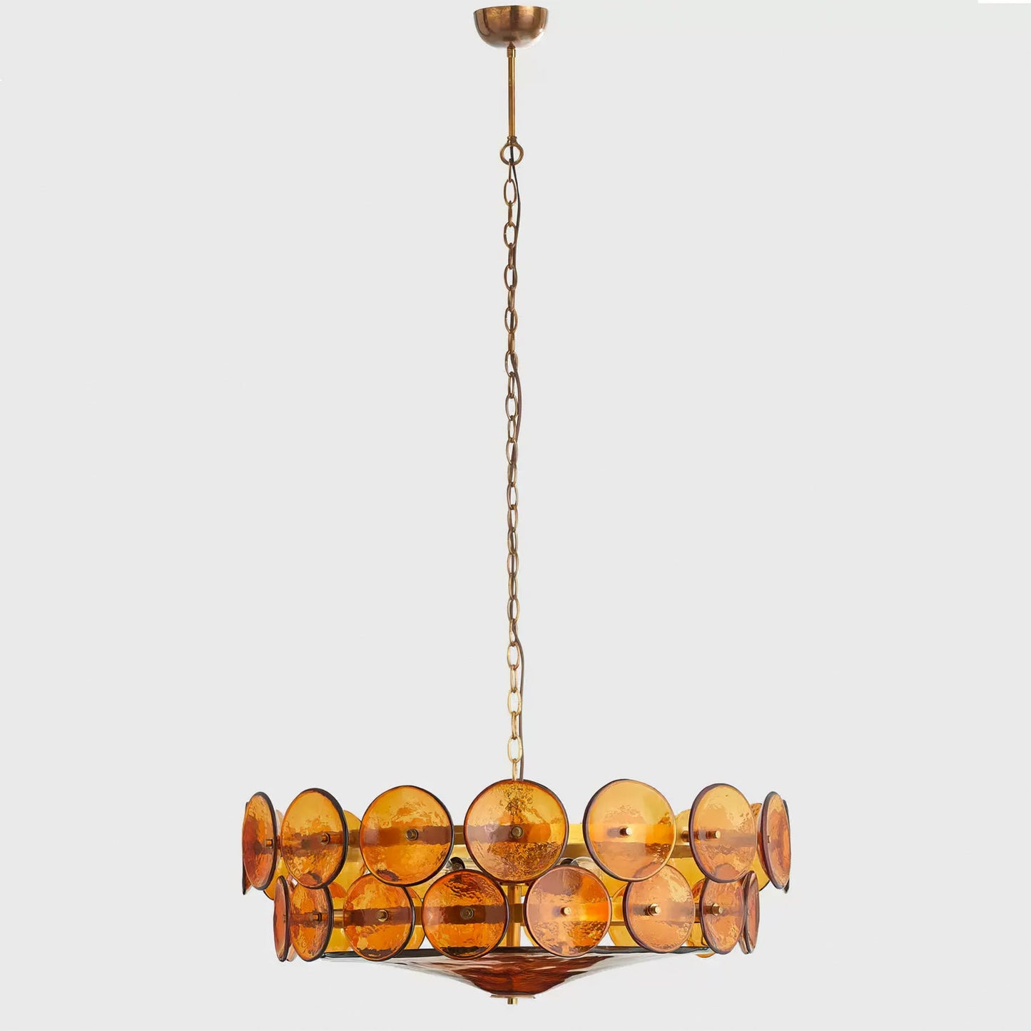 Lorenzo Halo Disc Vintage‑Modern Chandelier – Dining Room Statement Light