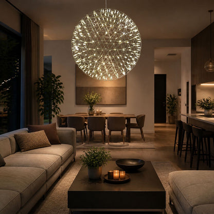 Silver Spark Ball Pendant Light