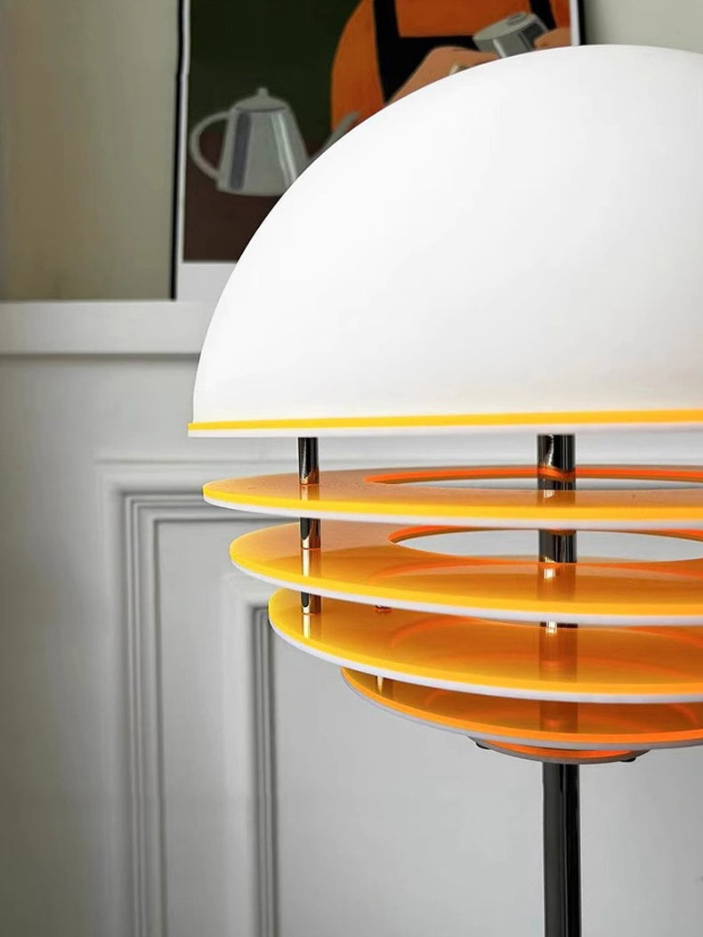Orange Bauhaus Sunset Glas Stehlampe
