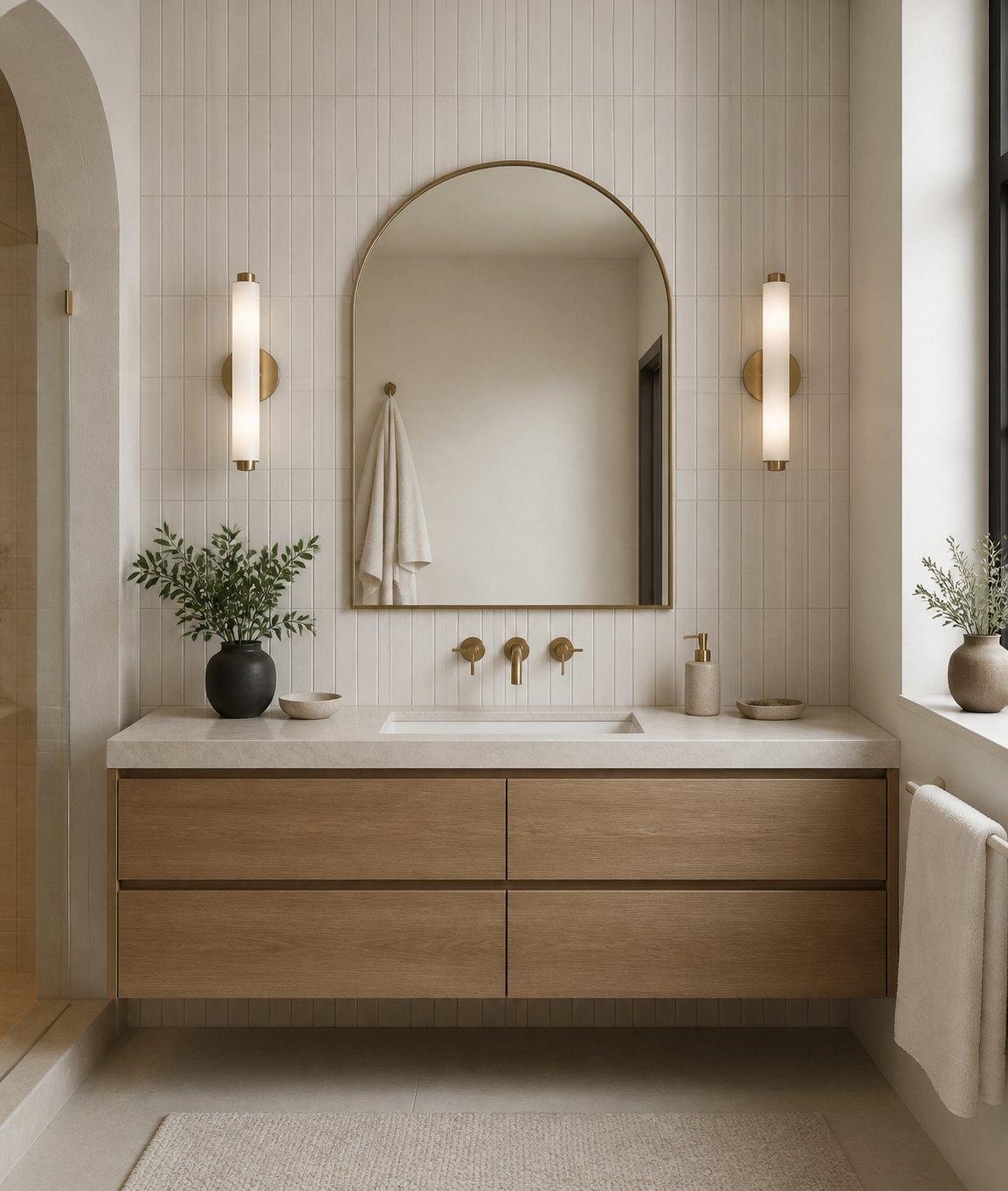 Moderne Glaswandleuchte von Vilonass – Längliches, minimalistisches Design für Innen- und Außenbereiche