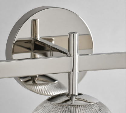 Bravira Wandleuchte aus geripptem Glas – Wandleuchte aus Metall mit klarem Glasschirm