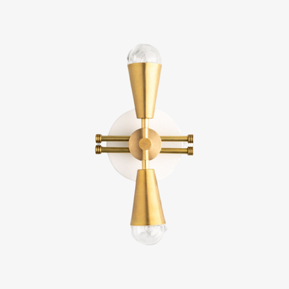 Pyralis Cone Art Deco Brass Sconce - Industrial Vanity Light