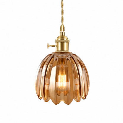 Blossix Elegant Art Pendant Lamp - Glass Flower Shade Design for Living or Dining Room N24