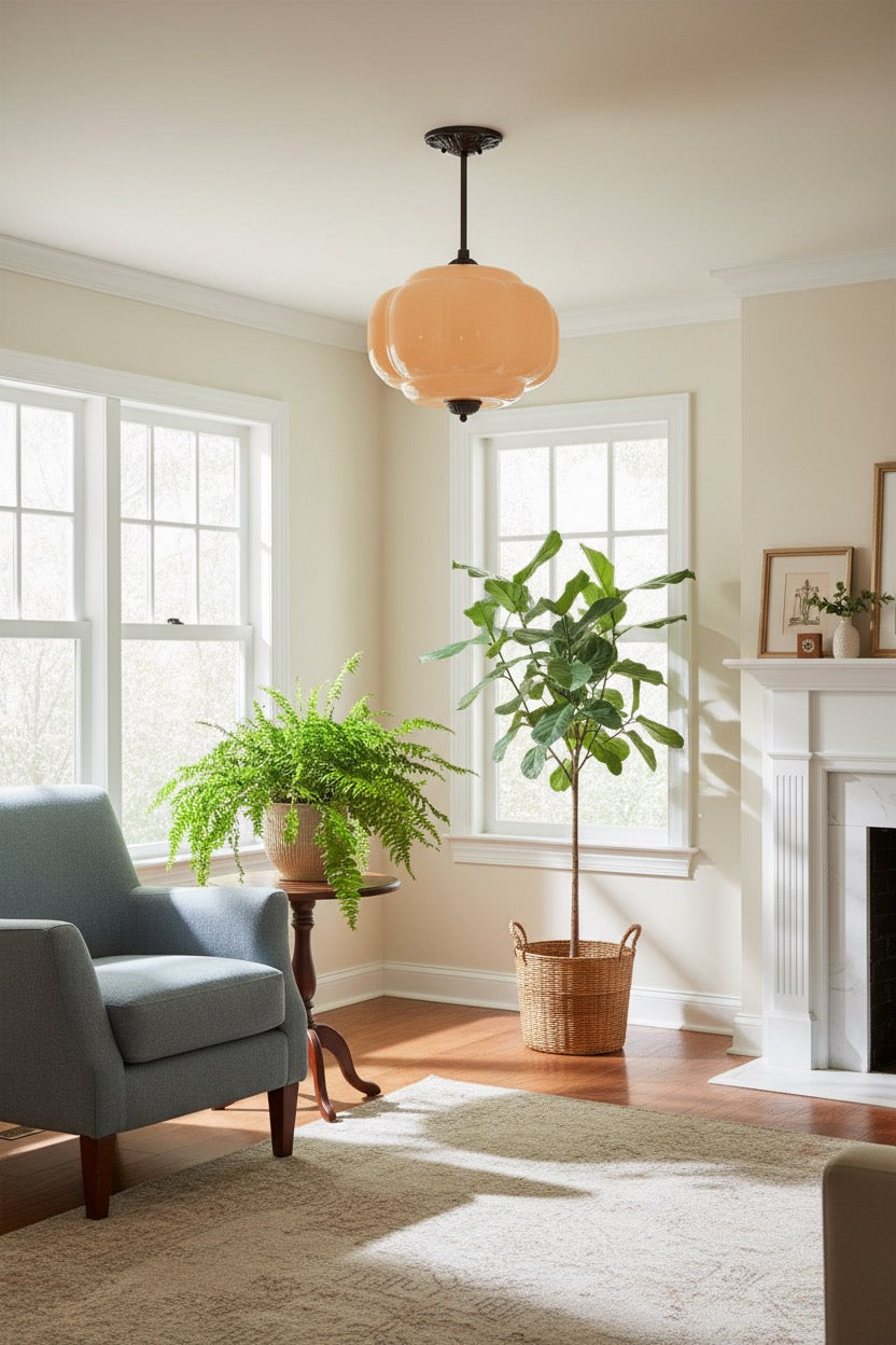 Eloise Pendant Light - Vintage Milk Glass Pendant Light