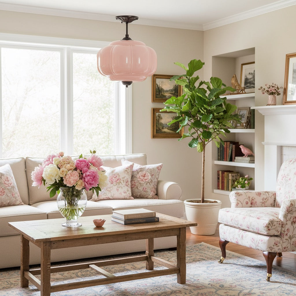 Eloise Pendant Light - Vintage Milk Glass Pendant Light