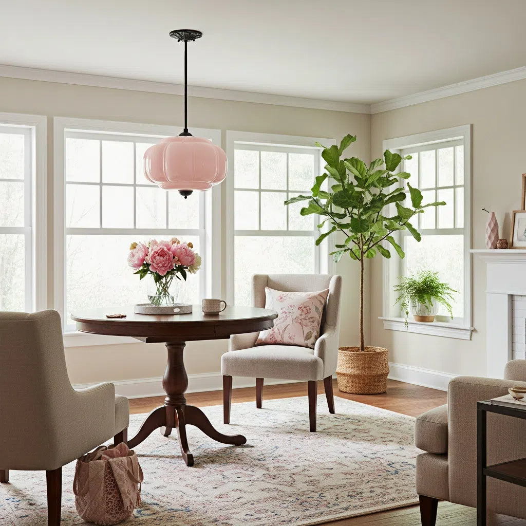 Eloise Pendant Light - Vintage Milk Glass Pendant Light