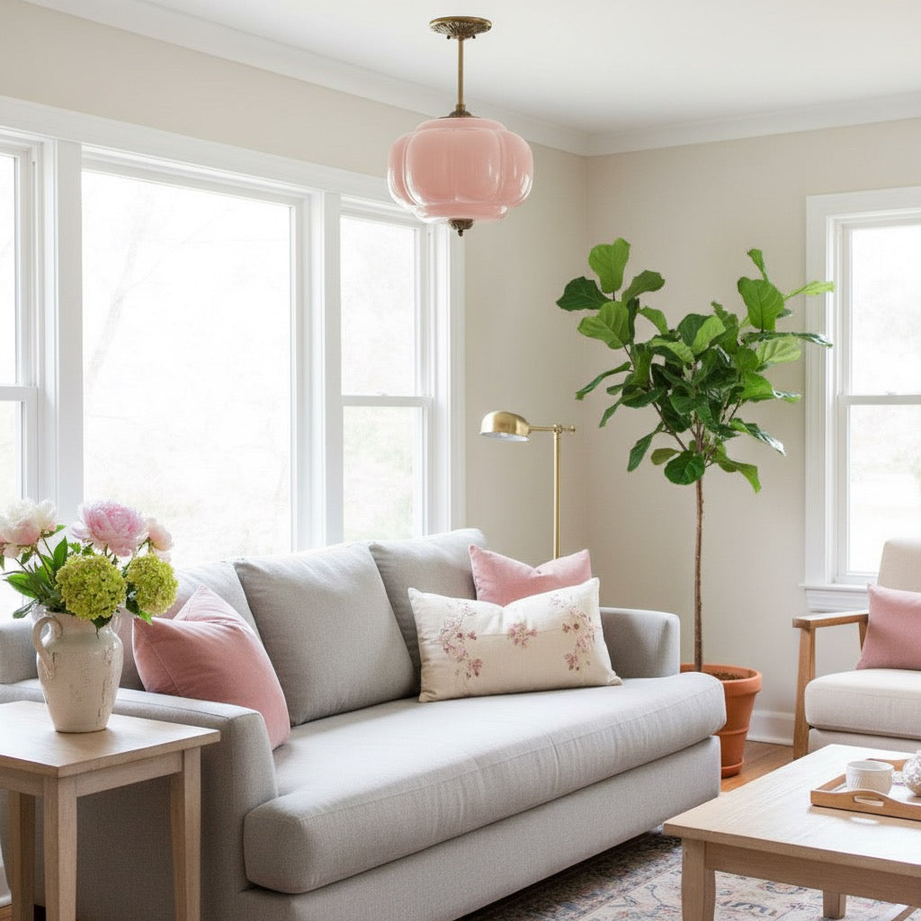 Eloise Pendant Light - Vintage Milk Glass Pendant Light