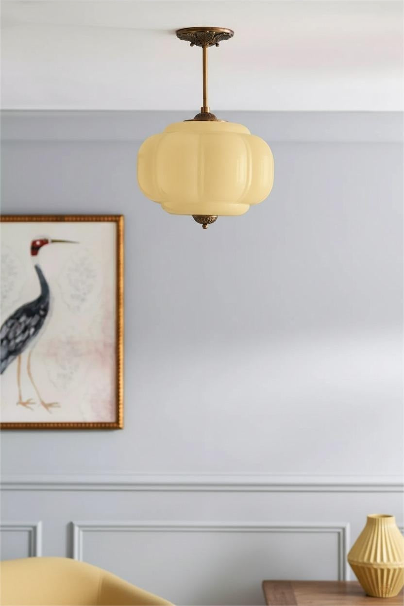 Eloise Pendant Light - Vintage Milk Glass Pendant Light