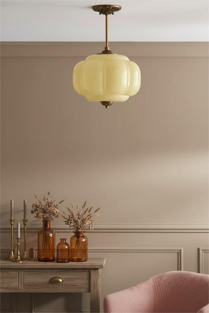 Eloise Pendant Light - Vintage Milk Glass Pendant Light
