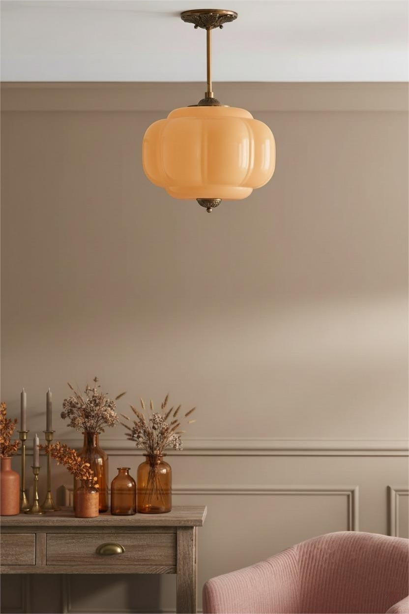 Eloise Pendant Light - Vintage Milk Glass Pendant Light