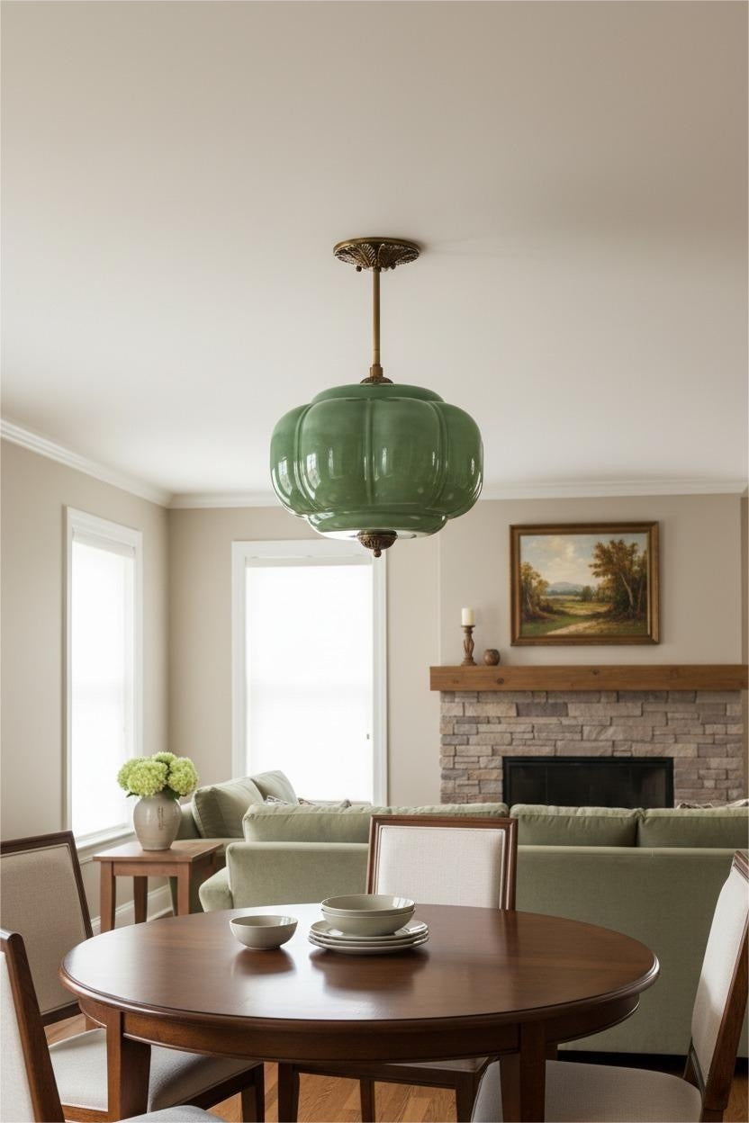 Eloise Pendant Light - Vintage Milk Glass Pendant Light