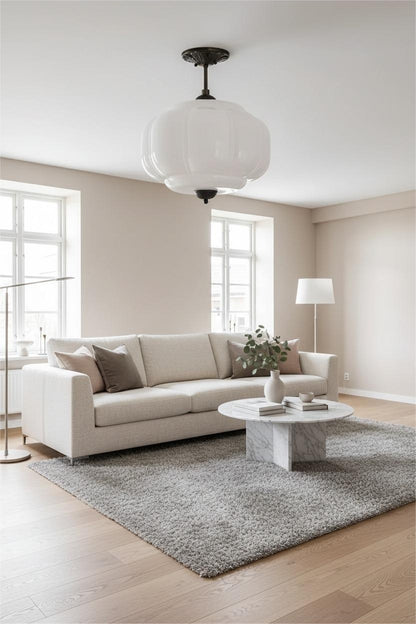 Eloise Pendant Light - Vintage Milk Glass Pendant Light