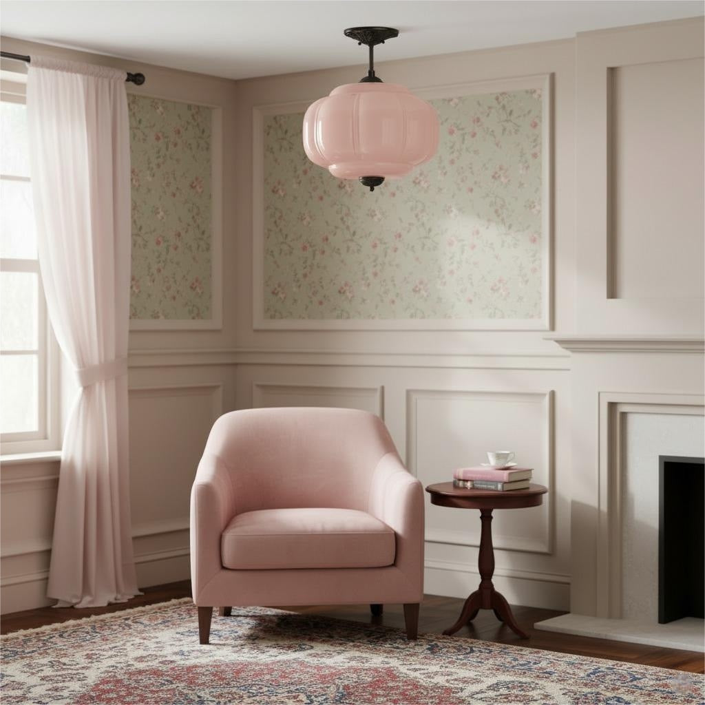 Eloise Pendant Light - Vintage Milk Glass Pendant Light