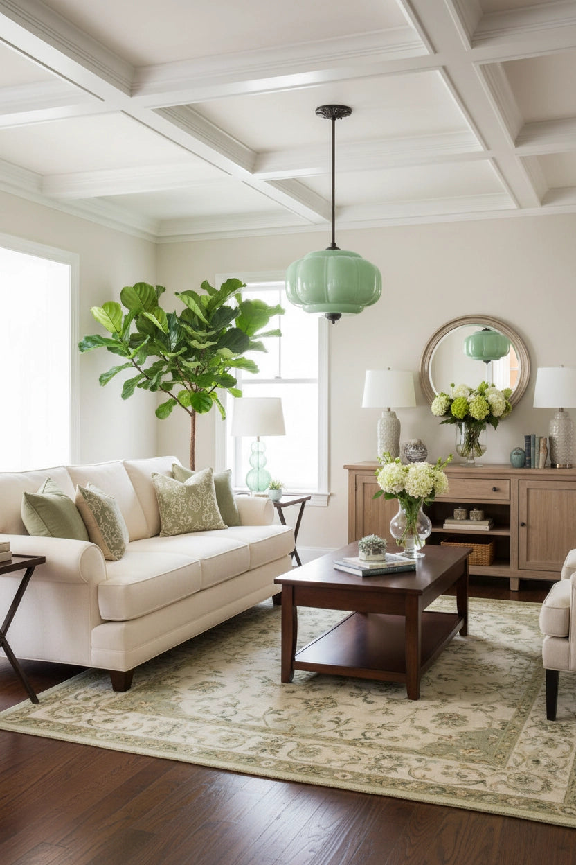 Eloise Pendant Light - Vintage Milk Glass Pendant Light
