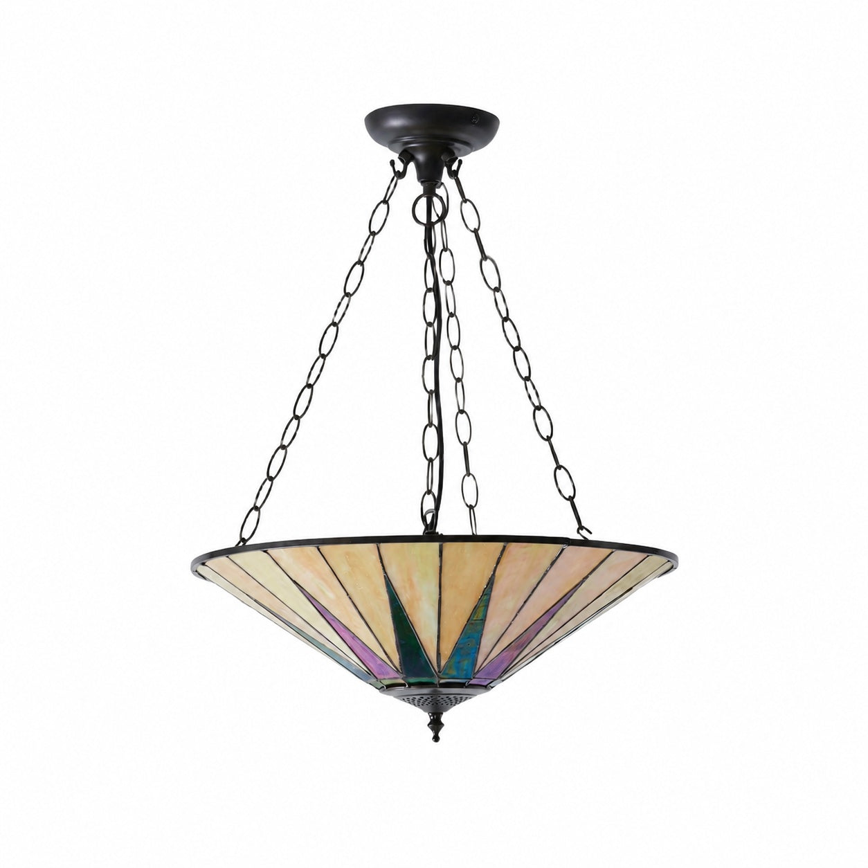 TF Dark Star Tiffany Ceiling Lamp – Stained Glass Star Design for Dining or Hall