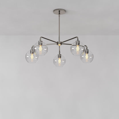 Selvion Elegant 5-Light Globe Chandelier – Modern Glass Pendant Lighting Fixture