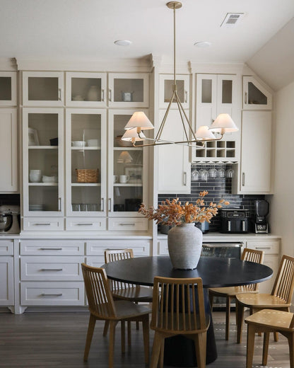 Diora Pendant Light -  Modern Metal Fixture with Linen Shades