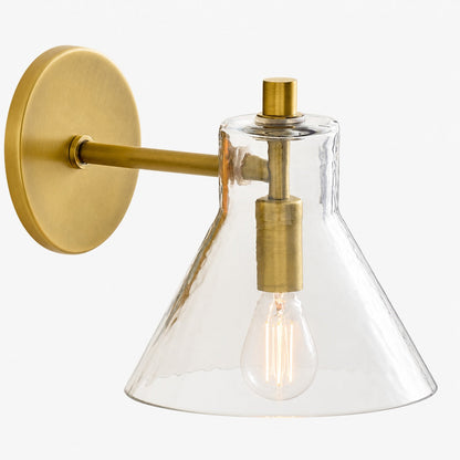 Glavira Doppel-Wandleuchte aus recyceltem Glas – Wandbeleuchtung aus Messing für den Innenbereich