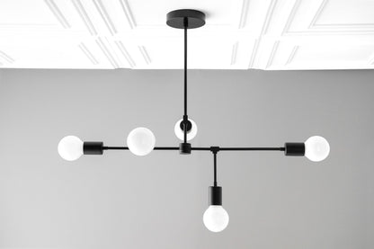 Mobilux Line 5 Light Chandelier - Modern Ceiling Hanging Lamp for Dining Room
