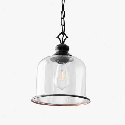 Vintage Glass Metal Pendant Light