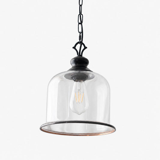 Vintage Glass Metal Pendant Light
