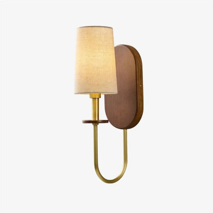 Solid Wood Fabric Wall Sconce
