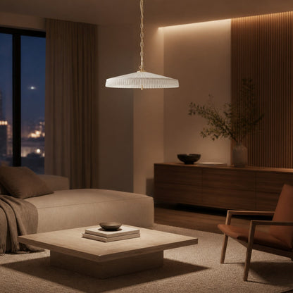 Savara Pleated Shade Pendant - Modern Silk-Inspired Hanging Light for Dining