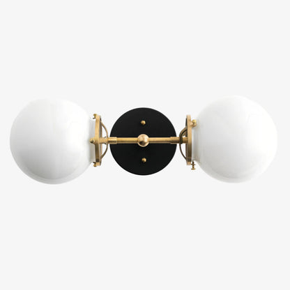 Lumio Globe Art Deco Vanity Light -  Opal Globe Bathroom Sconce