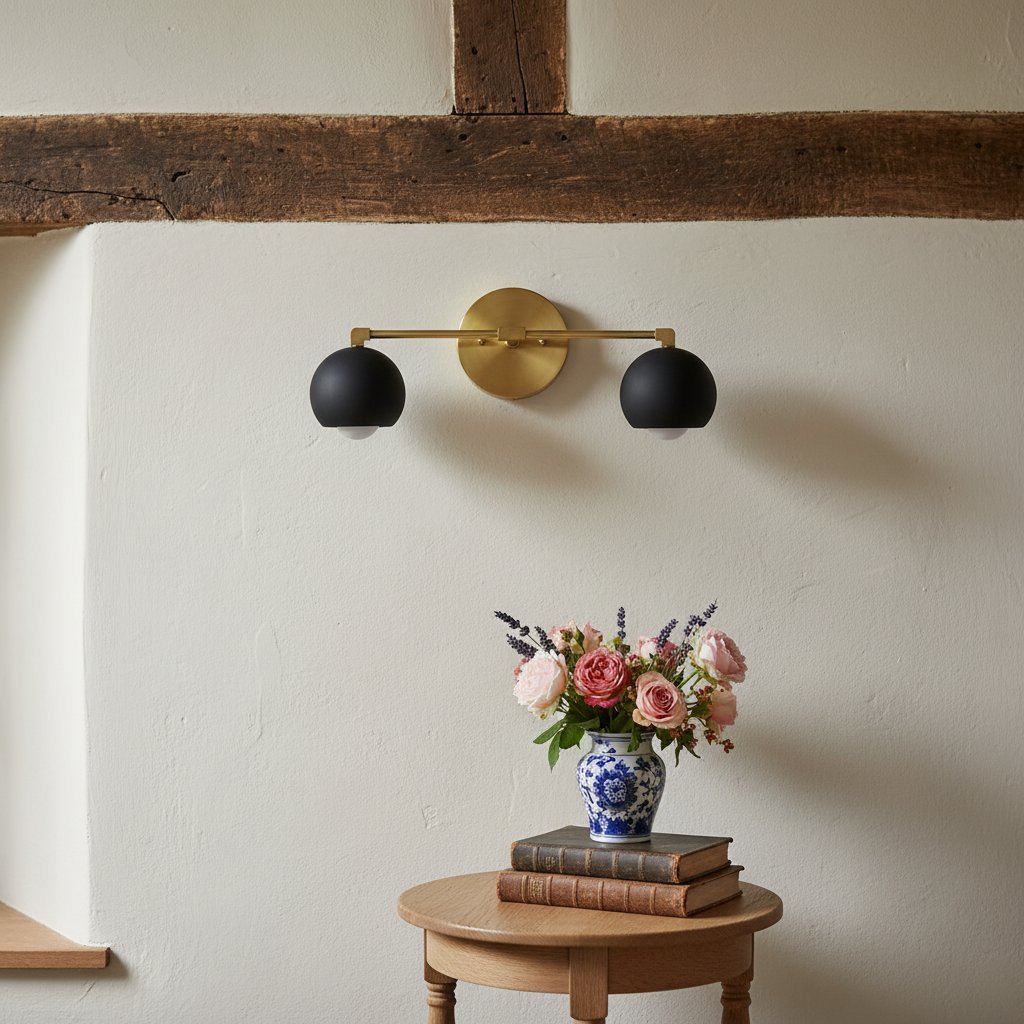 Metio Kuppel-Dekoratives Schminklicht – Klassische Badezimmer-Wandlampe mit Kugelschirm