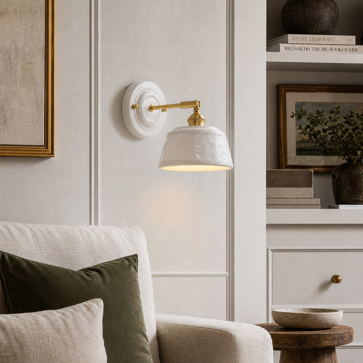 Minimalist Ceramic Bedside Wall Lamp