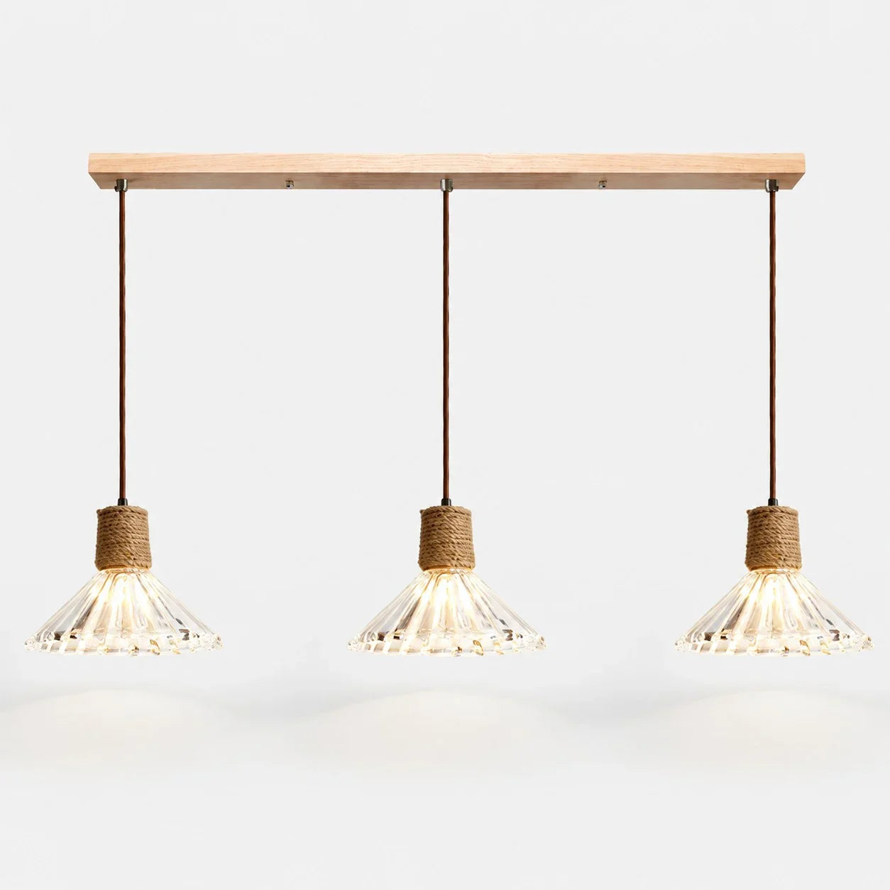 Rustic Woven Rope Glass Pendant Light Collection