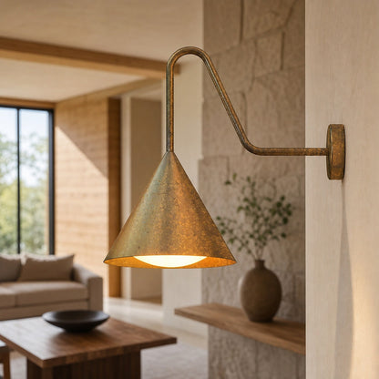 Ivoran Wall Sconce - Metal Acrylic Cone LED Wall Lamp for Living Room