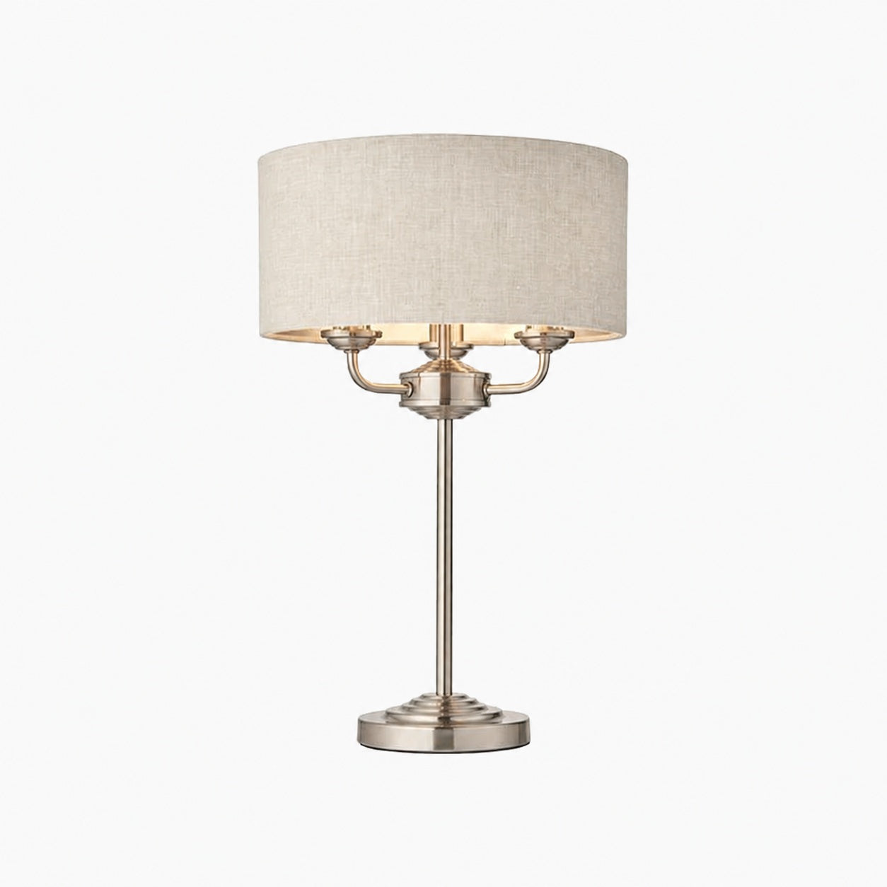 Tela Tischleuchte mit 1 oder 3 Leuchten – Modernes Leinen- und Metalldesign für Nachttisch oder Wohnzimmer
