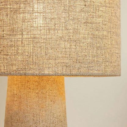 Rustikale zylindrische Leinen Stehlampe für Wohnzimmer