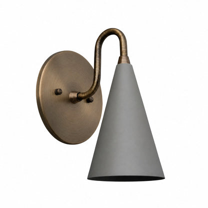 Curva Metal Cone Shade Sconce – Vintage Brass Wall Light for Entryway or Stairwell