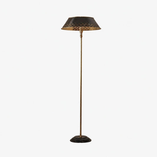 Auriglow Enameled Brass Perforated Floor Lamp - Space Age Style - Home Decor