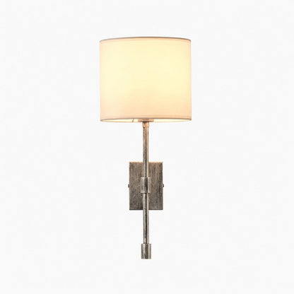 Atticus Fabric Shade Wall Sconce - Modern Brass Wall Light for Bedroom and Hallway