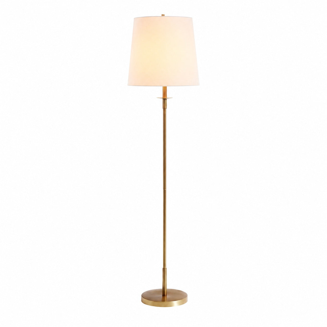 Rowan Schlanke Articulating Floor Lamp mit Leinenlampenschirm für fokussiertes Licht