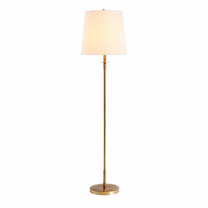Rowan Schlanke Articulating Floor Lamp mit Leinenlampenschirm für fokussiertes Licht
