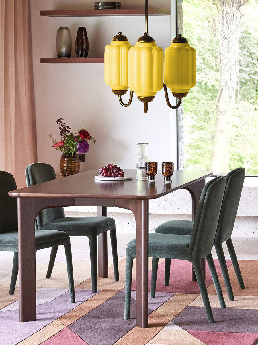 Vintage Eloise Glas Kronleuchter 3 Flammig