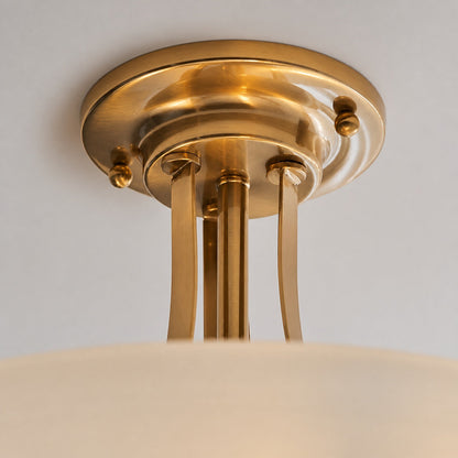 Lunetal Timeless Three-Arm Structure Semi Flush Chandelier – Vintage Pendant Light for Bedroom or Entry