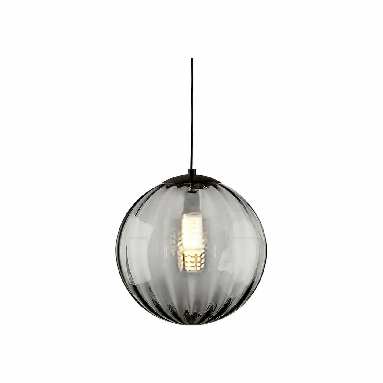 Lunorie Iron Metal Glass Globe Pendant Light – Sculpted Adjustable Pendant for Dining Spaces