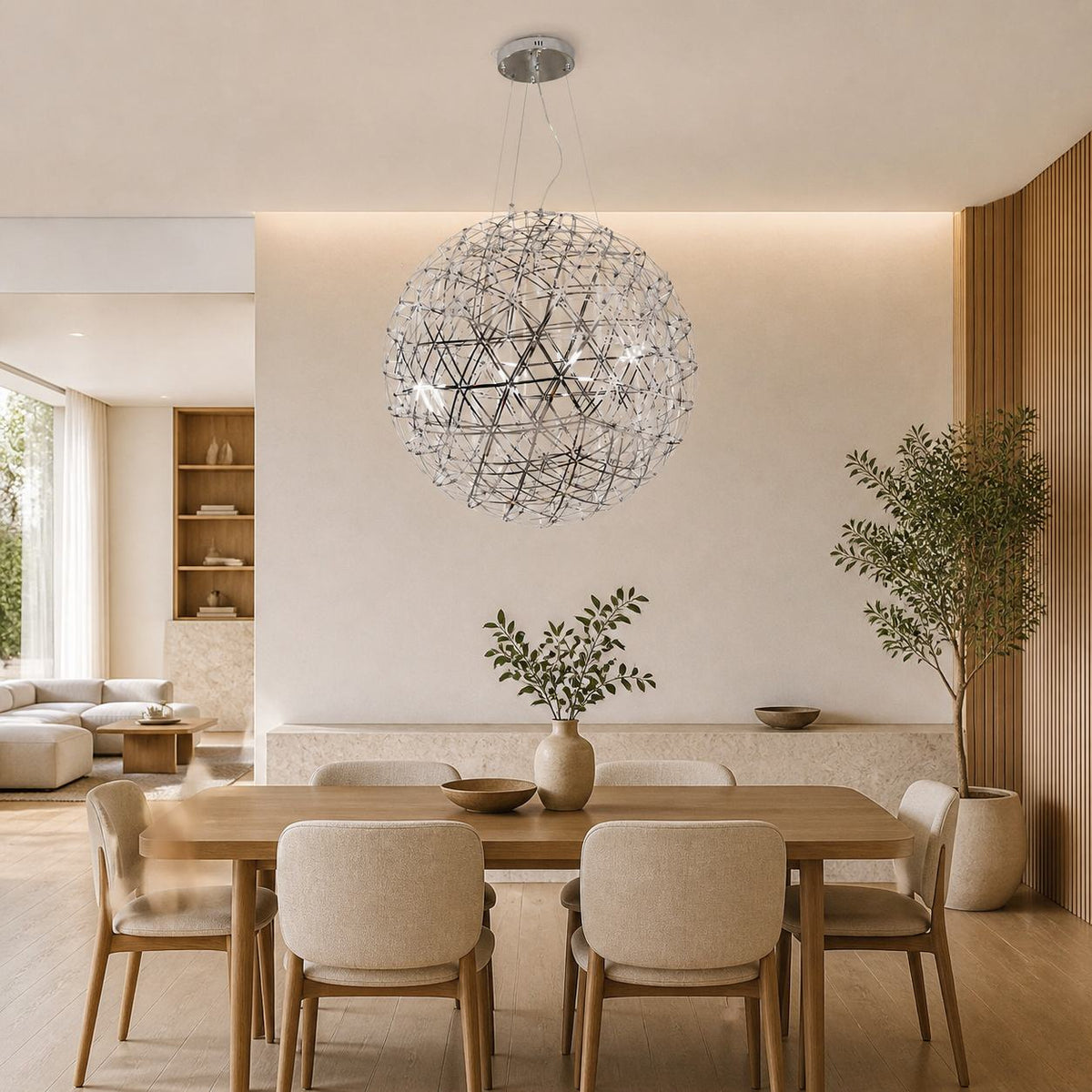 Silver Spark Ball Pendant Light